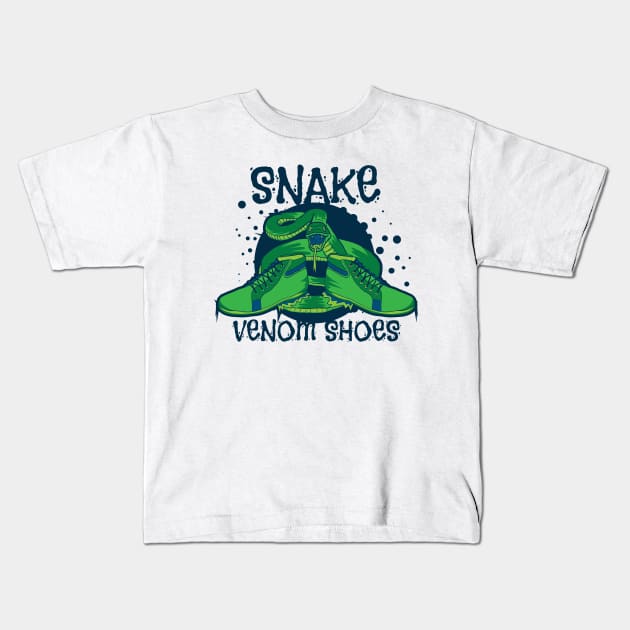 Snake Venom Shoes Kids T-Shirt by Mako Design 